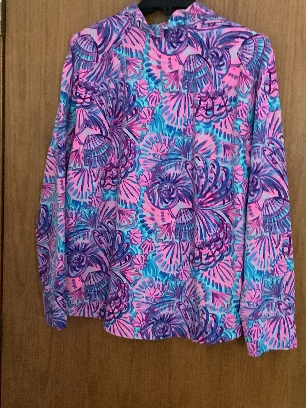 Lilly Pulitzer Skipper Ruffle Popover in Turquoise Oasis Shelleidoscope Sz XL - Picture 3 of 6